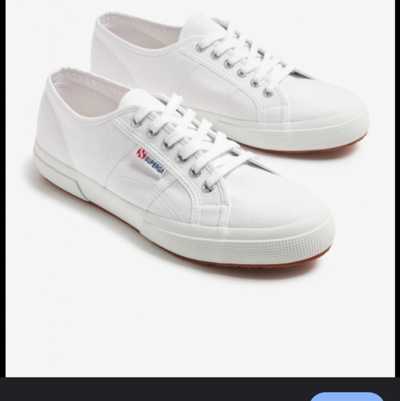 White classic canvas sneakers by SUPERGA sz 6.5 - Picture 1 of 7